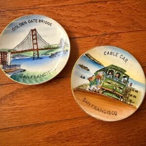 San Francisco Trinket Dishes : Cable Car and Golden Gate Bridge